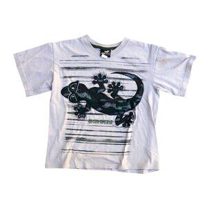 GECKO HAWAII Vintage 90s T Shirt Big Kid's Boy's MEDIUM Tan Graphic Short Sleeve